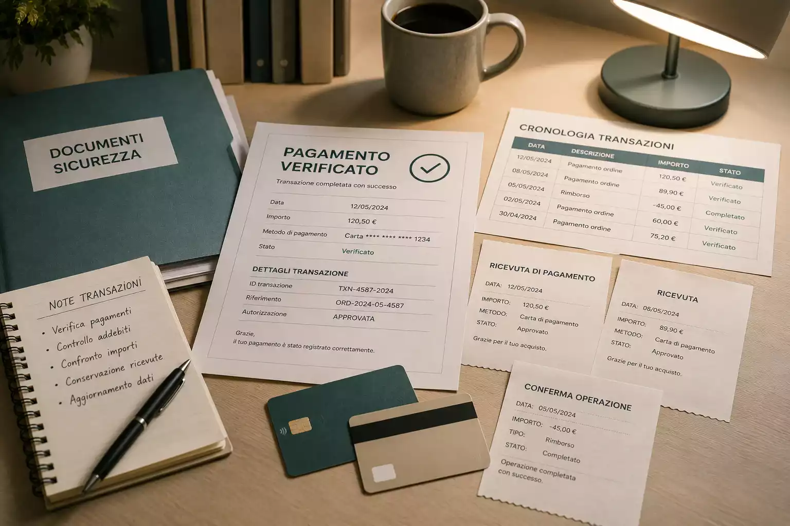 Ricevute, condizioni di pagamento e documenti ordinati prima di una decisione finanziaria